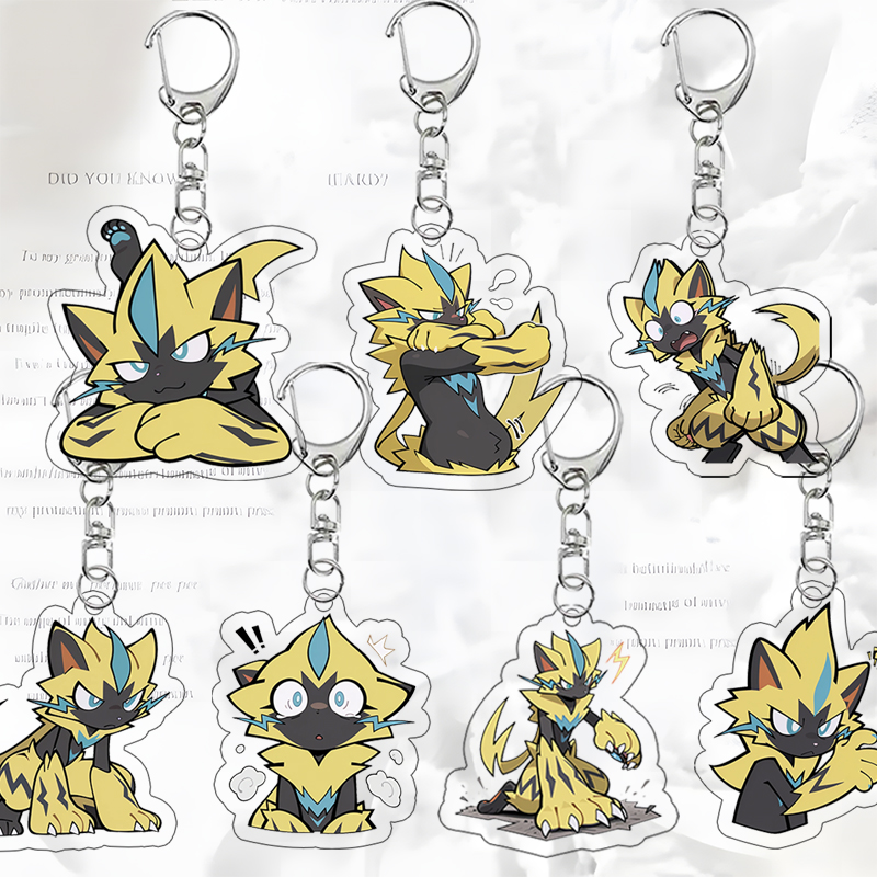 Badminton Meme - Llavero de acrílico Zeraora, versión Q,