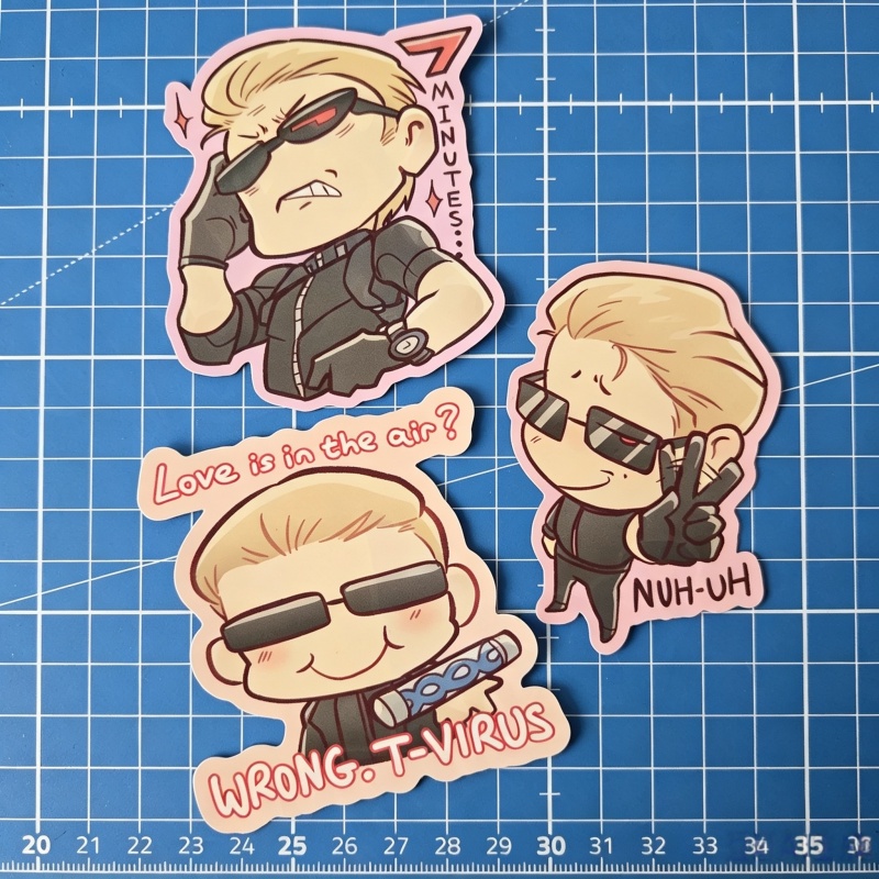 Badminton Meme - Pegatinas de Meme Chibi de Wesker